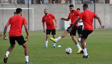 المنتخب المغربي المحلي يجري آخر حصة تدريبية قبل مواجهة الكاميرون