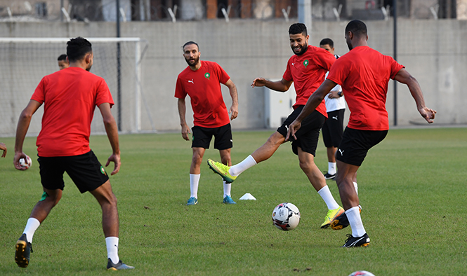 المنتخب المغربي المحلي يجري آخر حصة تدريبية قبل مواجهة الكاميرون