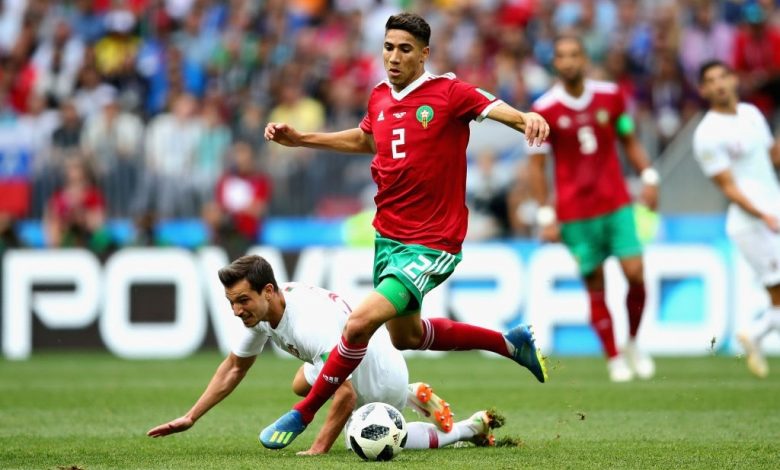 أشرف حكيمي بقميص المنتخب المغربي