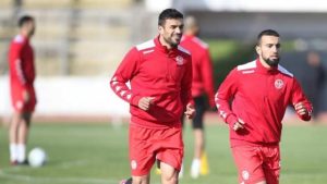 نجما المنتخب التونسي لكرة القدم أسامة الحدادي ونعيم السليتي
