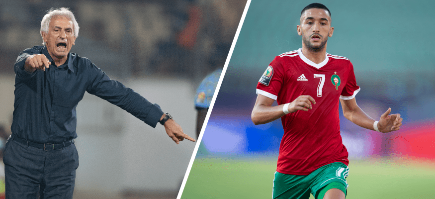 حكيم زياش - ووحيد خليلوزيتش مدرب المنتخب المغربي
