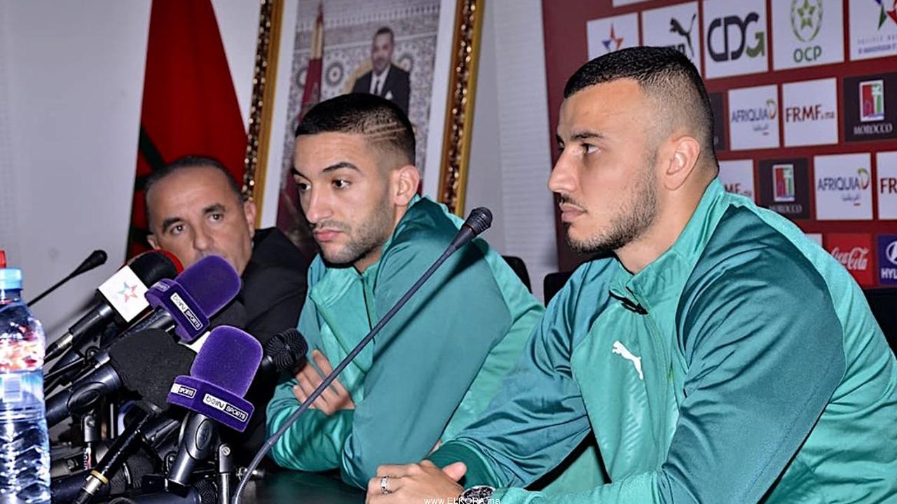 حكيم زياش ورومان سايس - المنتخب المغربي