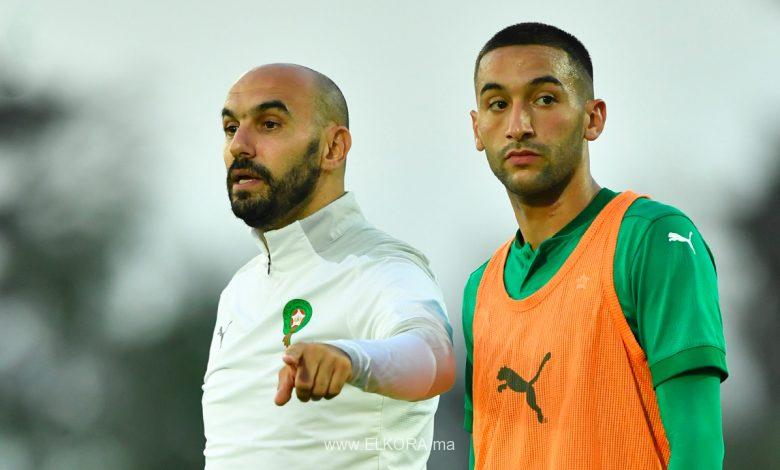 حكيم زياش و وليد الركراكي - المنتخب المغربي