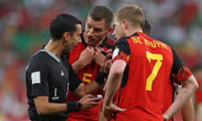 شجار بين لاعبي بلجيكا بسبب الهزيمة من المغرب