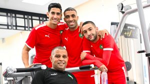 عبد الرزاق حمد الله و حكيم زياش و نايف أكرد - المنتخب المغربي