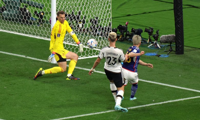 من مباراة اليابان و ألمانيا في كأس العالم قطر 2022
