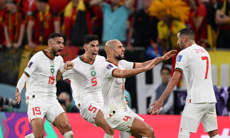 فرحة لاعبي المنتخب المغربي