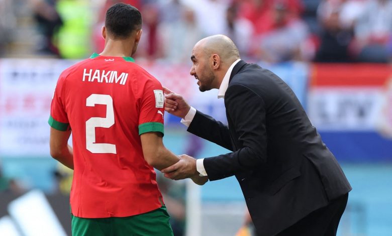 أشرف حكيمي و وليد الركراكي - المنتخب المغربي