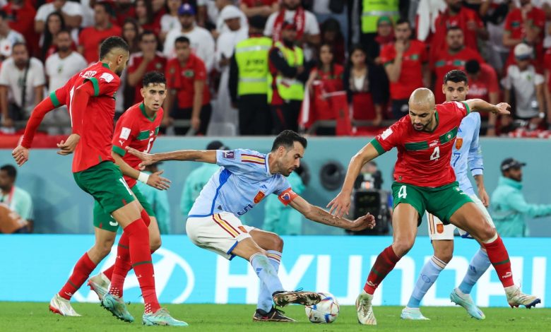من مباراة المنتخب المغربي و منتخب إسبانيا في كأس العالم قطر 2022
