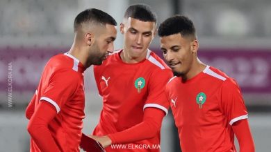 حكيم زياش و عز الدين أوناحي و بلال الخنوس - المنتخب المغربي