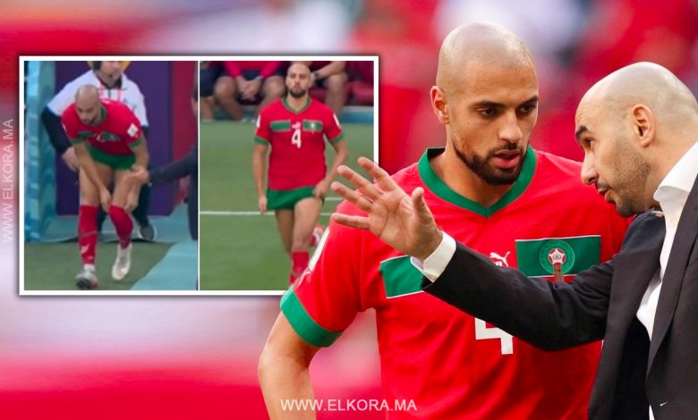 سفيان أمرابط و وليد الركراكي - المنتخب المغربي