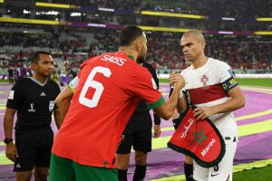 غانم سايس و بيبي من مباراة المغرب والبرتغال في كأس العالم 2022