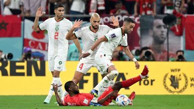 حكيم زياش وأشرف حكيمي وسفيان أمرابط - المنتخب المغربي في كأس العالم 2022