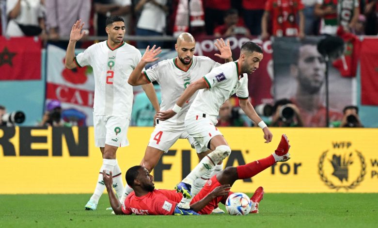 حكيم زياش وأشرف حكيمي وسفيان أمرابط - المنتخب المغربي في كأس العالم 2022