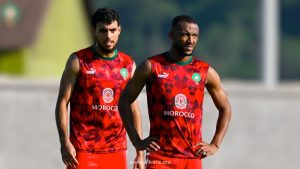 أيوب الكعبي وشادي رياض بقميص المنتخب المغربي