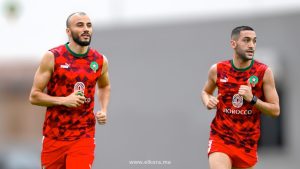 رومان سايس وحكيم زياش من تداريب المنتخب المغربي