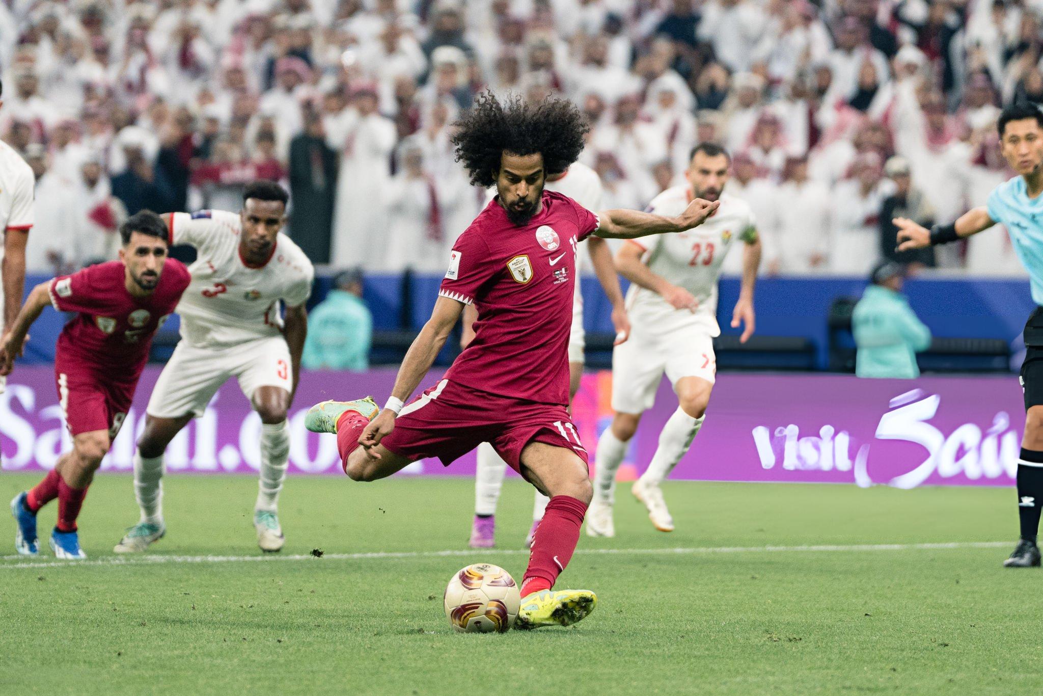 من مباراة قطر والأردن في نهائي كأس آسيا 2024