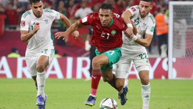 سفيان رحيمي من مباراة المغرب والجزائر في كأس العرب 2021