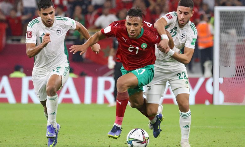 سفيان رحيمي من مباراة المغرب والجزائر في كأس العرب 2021