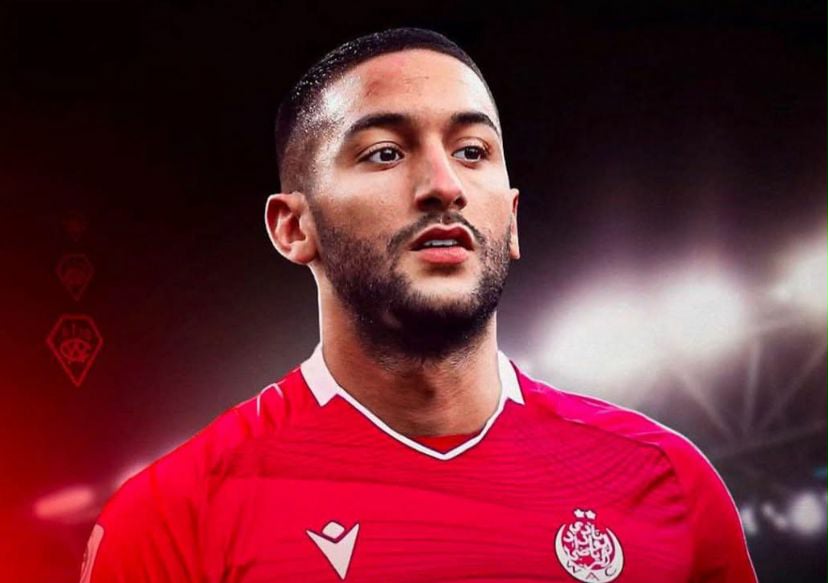 حكيم زياش في حداد بعد وفاة أحد أفراد عائلته