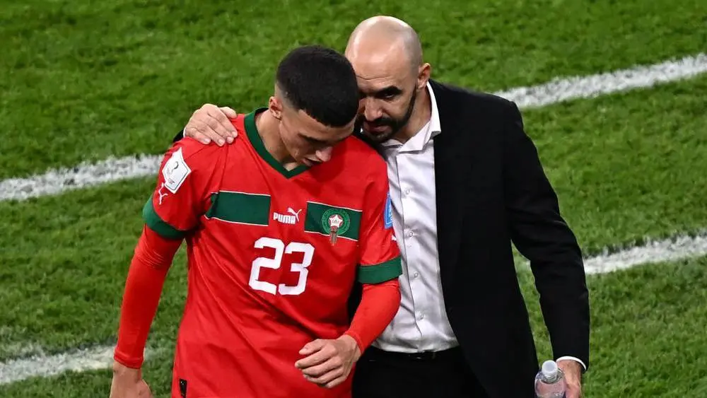 الخنوس يوجه رسالة مؤثرة للركراكي بعد رحيله عن تدريب المغرب