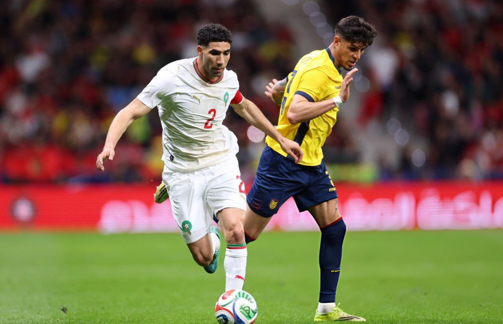 المغرب يتعادل مع الإكوادور وديًا في مدريد استعدادًا للمونديال